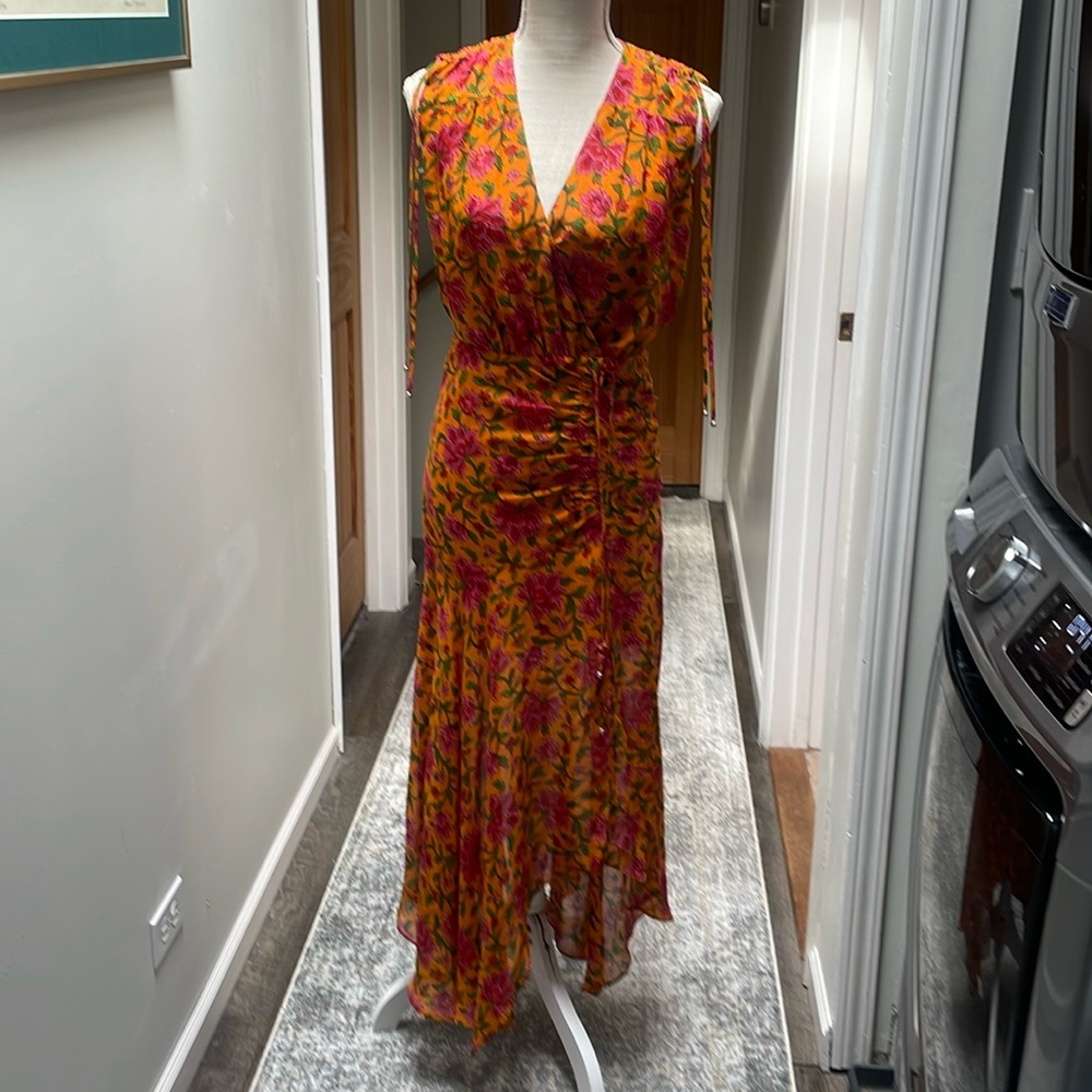 Veronica Beard Hot Orange silk dress size 0